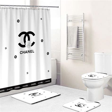 cheap chanel shower curtain|chanel bathroom curtain.